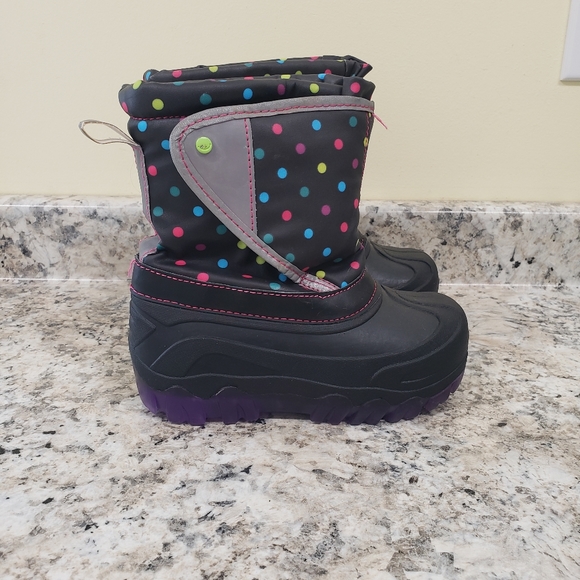 Members Mark Polka Dot Light Up Girls Velcro Closure Girls Boots Size 11/12 - Picture 6 of 9